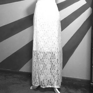 NWOT White Lace Maxi Skirt